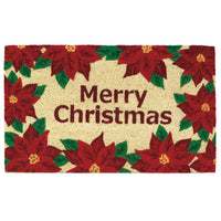 Christmas Poinsettias Welcome Mat